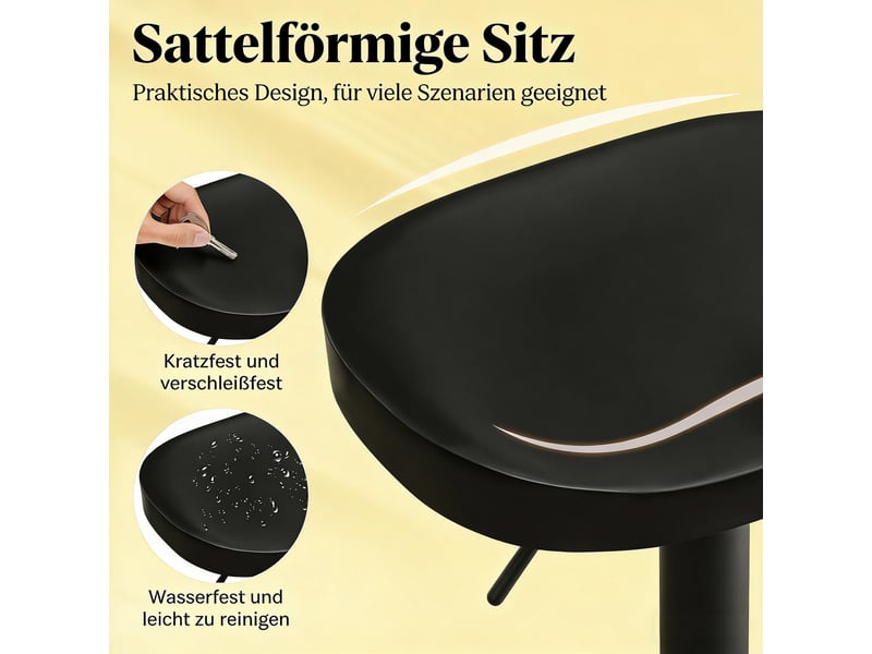  Tabouret de bar pivotant réglable en bois massif et métal noir T5828P513023 - Conforama D