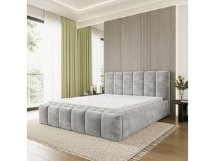 Lit coffre 180x200 cm <strong>MASSENO</strong> <strong></strong> coloris gris