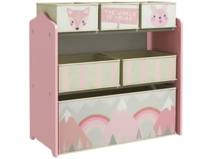 Lot de 6 boîtes en tissu, joli design, 63 x 30 x 66 cm, rose