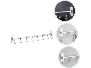 Crochet de cuisine mural pour ustensiles, support suspendu mobile pour rangement de garde-manger, organisation de cuisine avec gain de place pro, gris