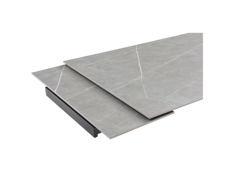 Table extensible 180 à 260 cm céramique gris marbré pied entrecroisé - arizona 11 - Conforama E