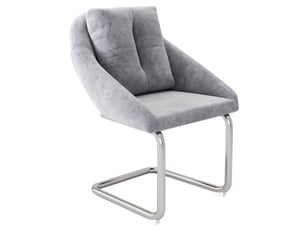 Lot de 6 chaises de salle à manger 59x65x82 cm pivotantes, avec coussin, velours gris, pieds courbés