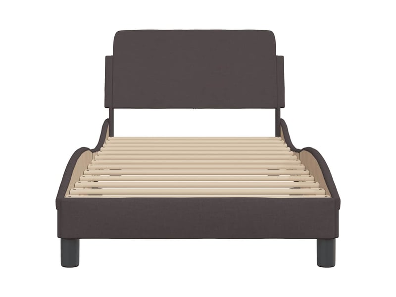  Lit simple- lit adulte -  cadre de lit dover marron foncé 80x200 cm tissu  - Conforama C
