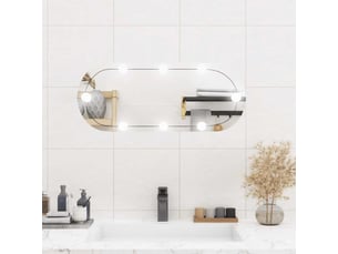 Miroir mural avec lumières led 30x70 cm verre ovale cf62817
