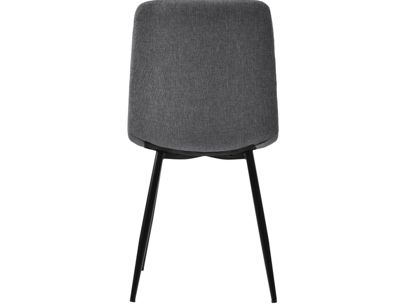  Lot de 4 chaises de salle à manger 44x41x86 cm, dossier rembourré, assise en lin, structure métallique gris foncé  - Conforama E