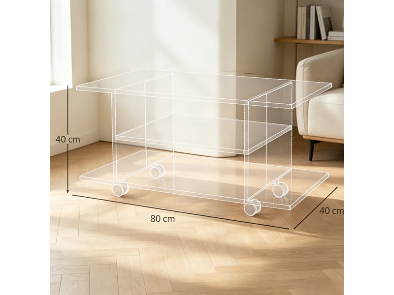  Meuble tv modenvie mobile à roulettes 80 x 40 x 40 cm noir  - Conforama C