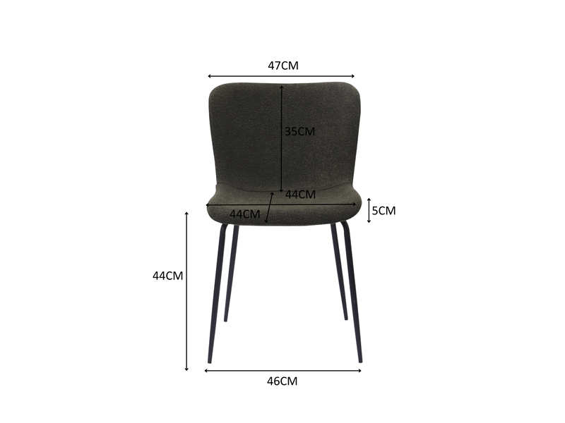  Lot de 2 chaises de salle à manger vert émeraude foncé en tissu et métal  - Conforama E