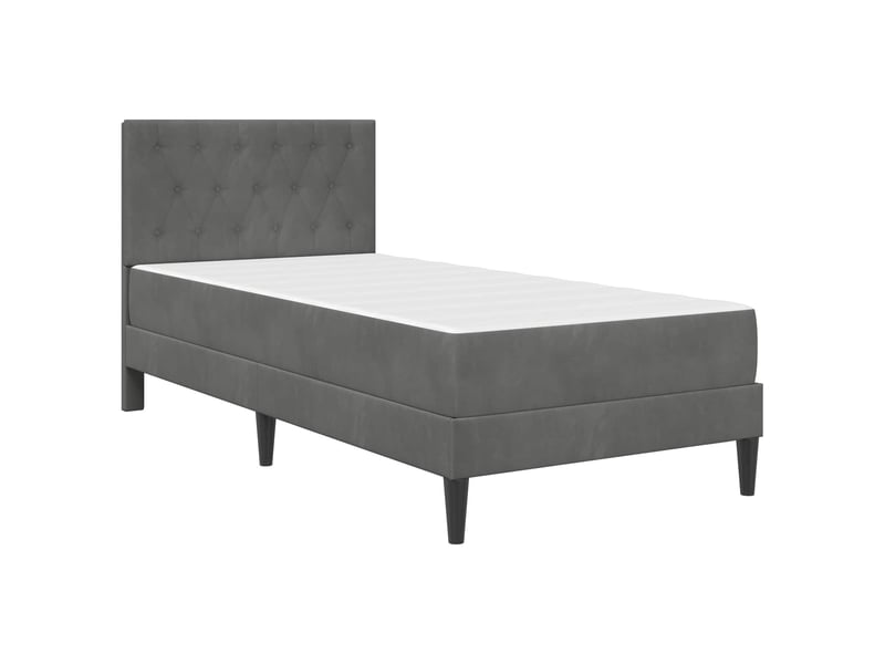  Lit simple- lit adulte -  cadre de lit avec matelas gris foncé 80 x 200 cm velours  - Conforama B