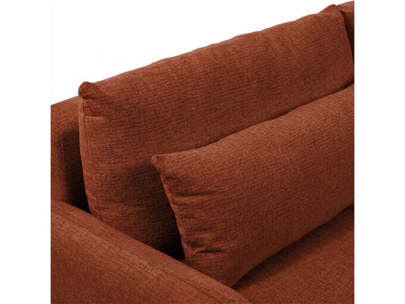  Canapé convertible 3 places en tissu terracotta et pieds noirs - sokka  - Conforama D