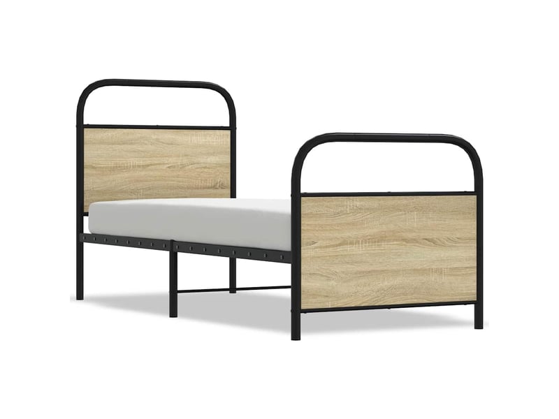  Lit simple- lit adulte -  cadre de lit sans matelas 80x200cm chêne sonoma bois ingénierie  - Conforama A