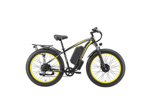 Vélo électrique double moteur sinohon x26, fat bike 26 po tout-terrain, jaune