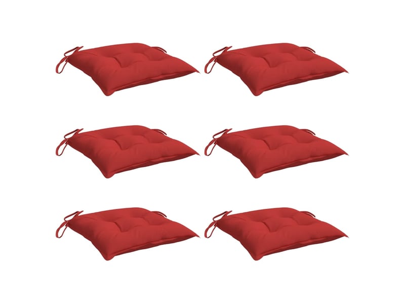  Lot de 6 coussins de palette, coussins de canapé rouge 50x50x7 cm tissu oxford cf59749  - Conforama C