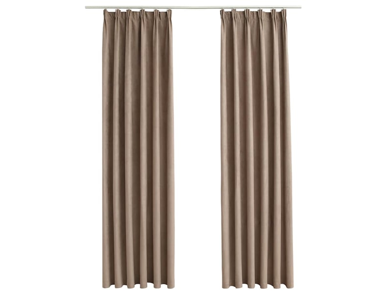  Lot de 2 rideaux occultants, rideaux black-out avec crochets taupe 140x245 cm cf44890  - Conforama A