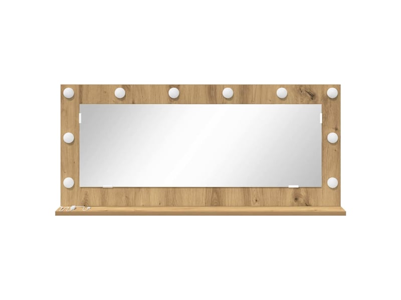  Miroir de vanité, miroir de coiffeuse chêne artisanal 100 x 45 x 18 cm rectangulaire cf62749  - Conforama D