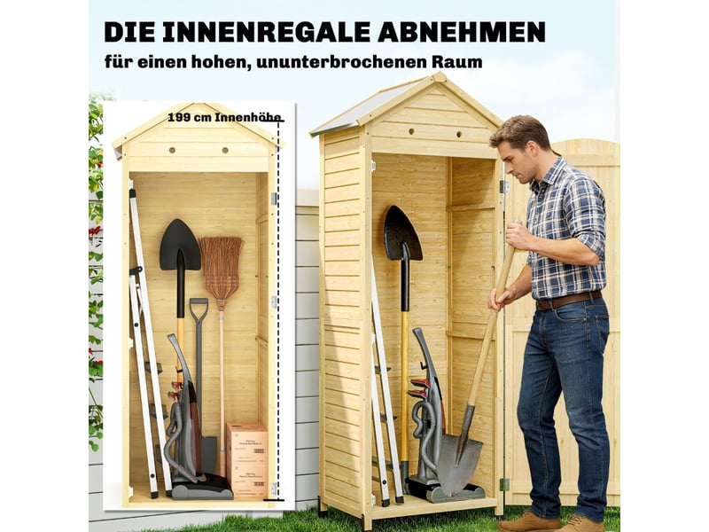  Armoire de jardin haute en sapin, 213 cm  - Conforama D