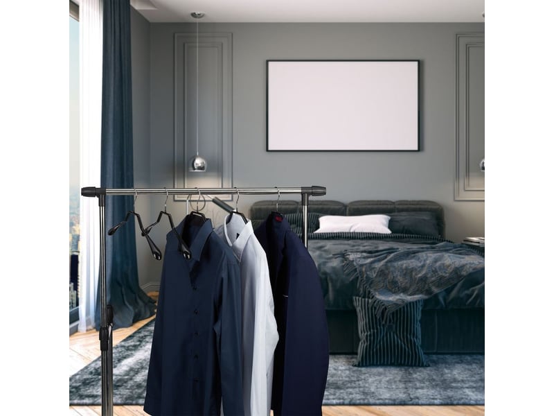  Cintres relaxdays pour costumes, lot de 30, épaules larges, antidérapants caoutchoutés, métal, noirs  - Conforama B