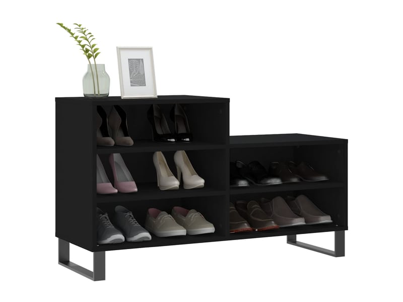  Meuble à chaussure, armoire à chaussures noir 102x36x60 cm bois d'ingénierie shl6254  - Conforama C