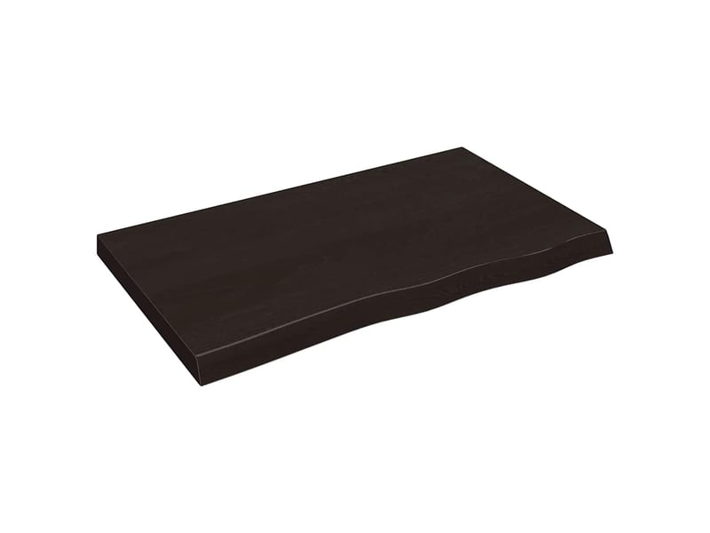 Comptoir de salle de bain, plan de travail marron foncé bois massif traité cf65869 - Conforama A
