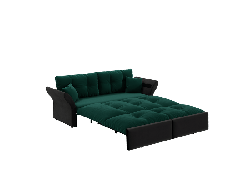  Canapé 2 places 3-en-1  190x85x91 cm en velours vert  - Conforama E