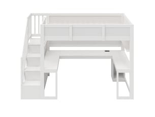 Lit mezzanine 90x200 cm <strong>LEYTN</strong>  <strong></strong> coloris blanc