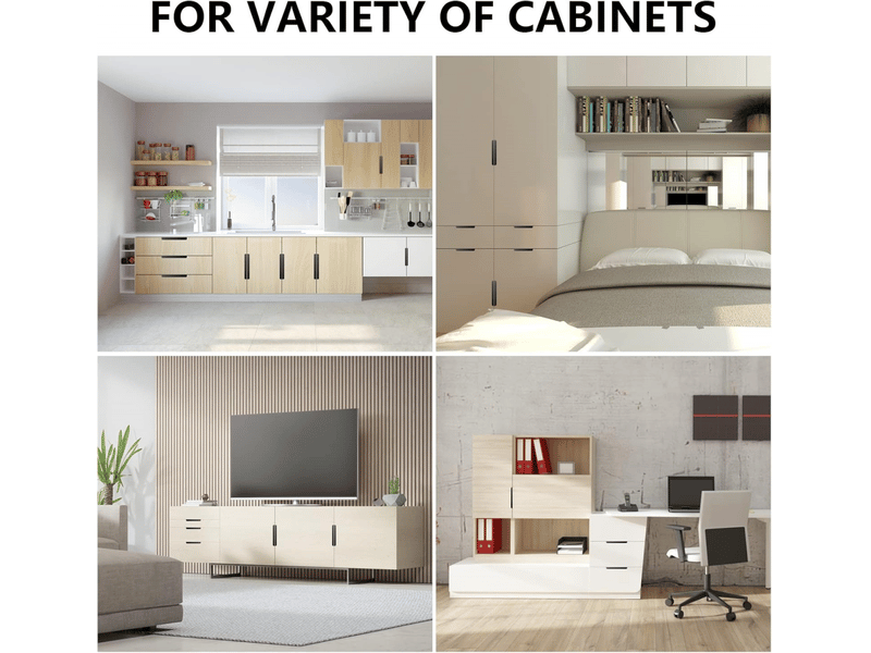  Poignée de cuisine noire (128 mmlongueur 150 mm), 10 poignées invisibles pour meubles avec distance entre centres, poignée de porte en aluminium  - Conforama B