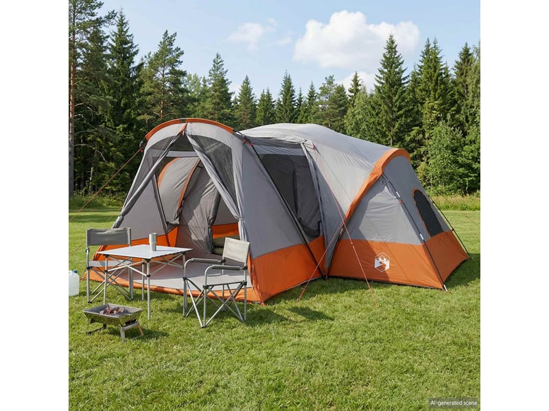  Tente de camping, tente de cabine avec auvent résistante à l'eau 10 personne shl27180  - Conforama B