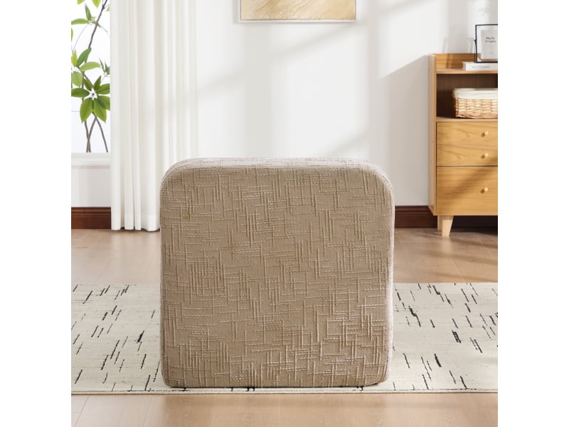 Canapé modulable, canapé de salon, en tissu chenille, kaki clair, mousse haute densité, base antidérapante - Conforama C