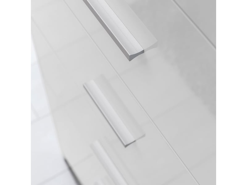  Chiffonnier 4 tiroirs 60x30x90 cm blanc et argent  - Conforama D
