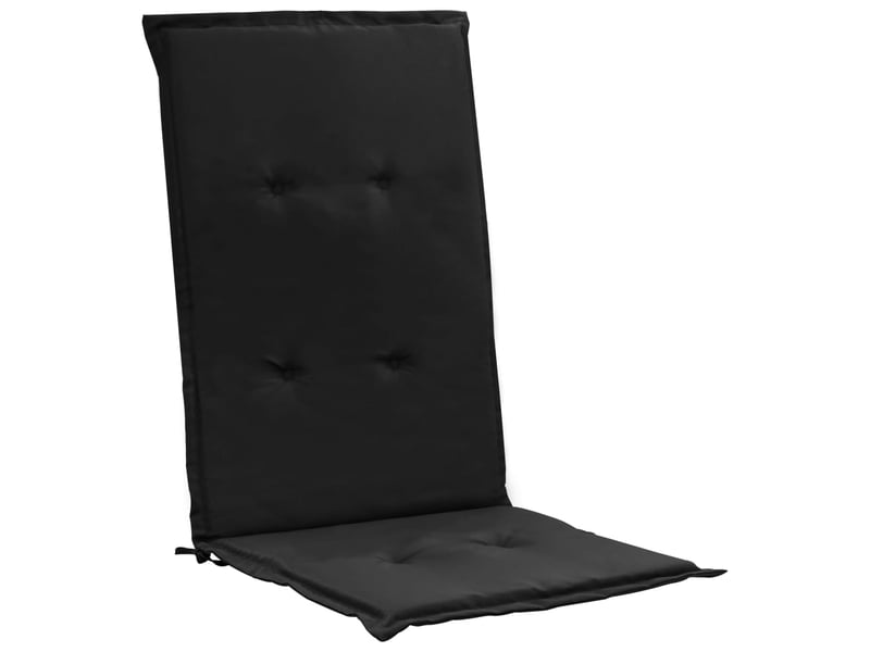  Lot de 4 coussins de chaise de jardin 100% polyester imperméable noir 120x50x3 cm dec021667  - Conforama C