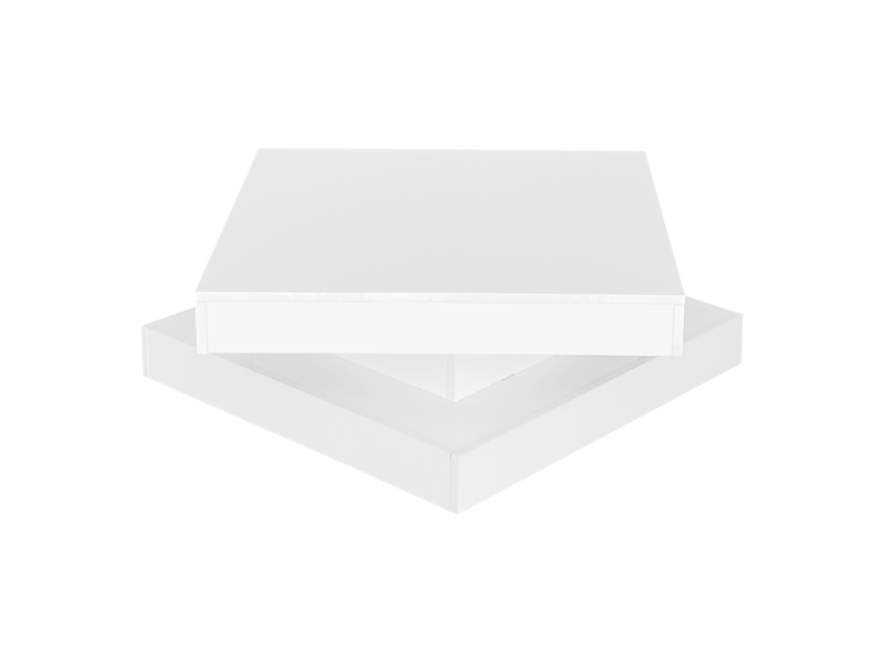 Table basse carrée pivotante à 360° avec éclairage led, blanche, 70 x 70 x 36 cm, finition brillante, style techno - Conforama D