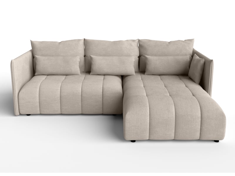 Canapé d'angle marron clair avec fonction couchage cosmova Cosmova - Conforama A