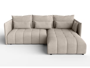 Canapé d'angle réversible convertible <strong>AX LIVING </strong> <strong>Cosmova</strong> 4 places Velours marron avec coffre de rangement