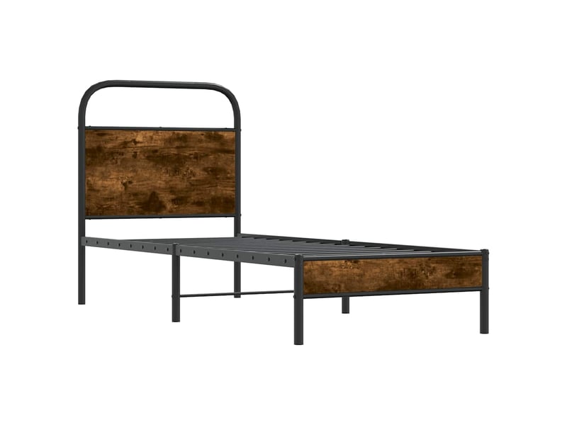  Lit simple- lit adulte -  cadre de lit sans matelas 80x200cm chêne fumé bois d'ingénierie  - Conforama C