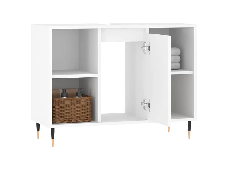  Armoire de salle de bain, meuble de rangement blanc 80x33x60 cm bois d'ingénierie shl2328  - Conforama D