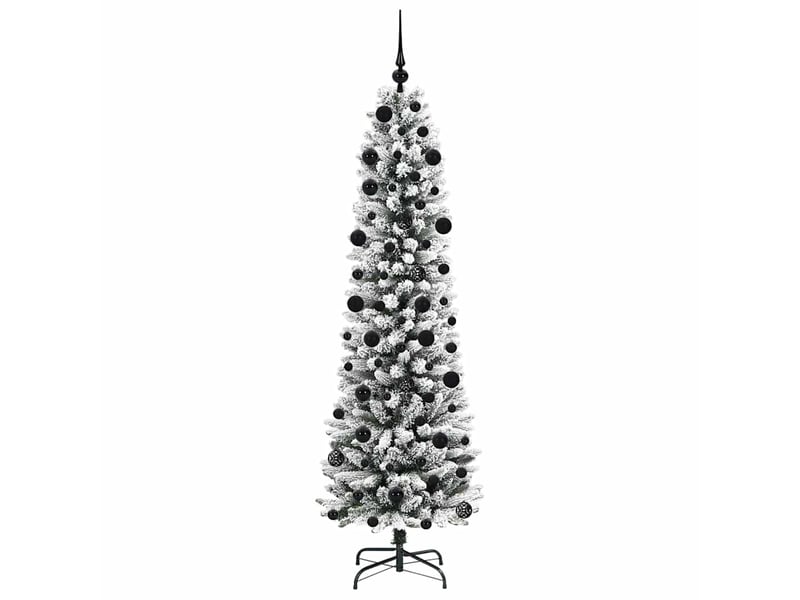 Sapin de noël - arbre de noël artificiel blanc 210 cm pvc, métal et plastique - Conforama D