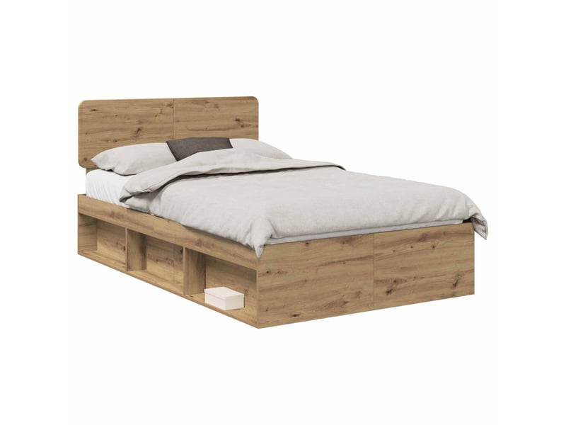  Lit double- lit adulte -  cadre de lit chêne artisan 120 x 190 cm pin massif  - Conforama A