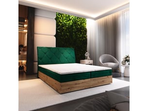 Lit avec rangement 140x200 cm <strong>MASSENO</strong>  <strong></strong> coloris vert