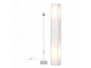 Lampadaire sur pied blanc 14 x 14 x 120 cm – design fin – interrupteur au pied – pour salon et chambre
