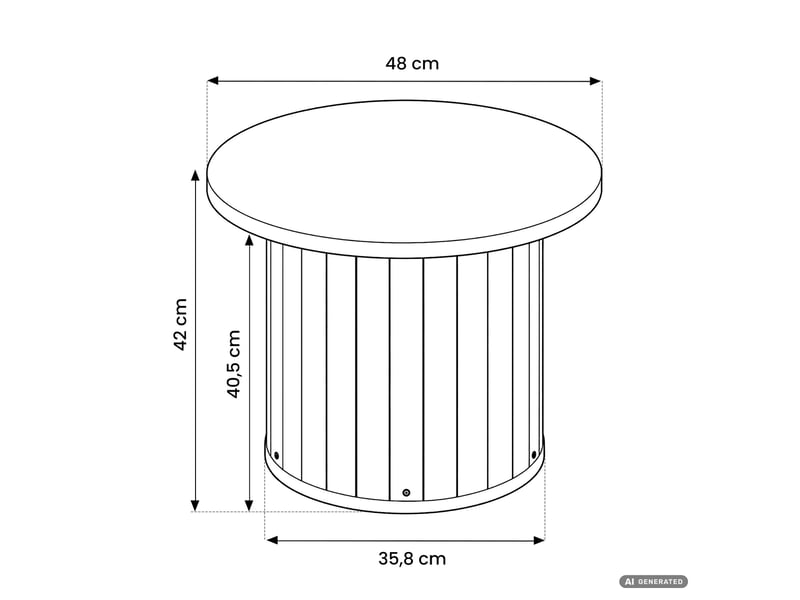  Table basse nubo noire 48 cm ronde cannelée 48x48x42 cm NUBO - Conforama C