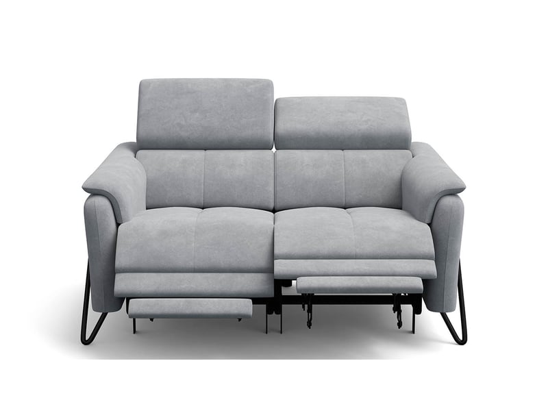  Canapé 2 places roden, 2x relax, tissu velours gris clair  - Conforama C