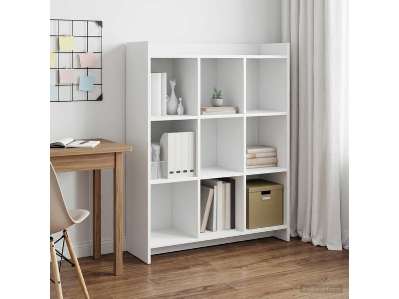 Bibliothèque, armoire à livres blanc 87,5 x 30 x 111 cm bois d'ingénierie - Conforama B