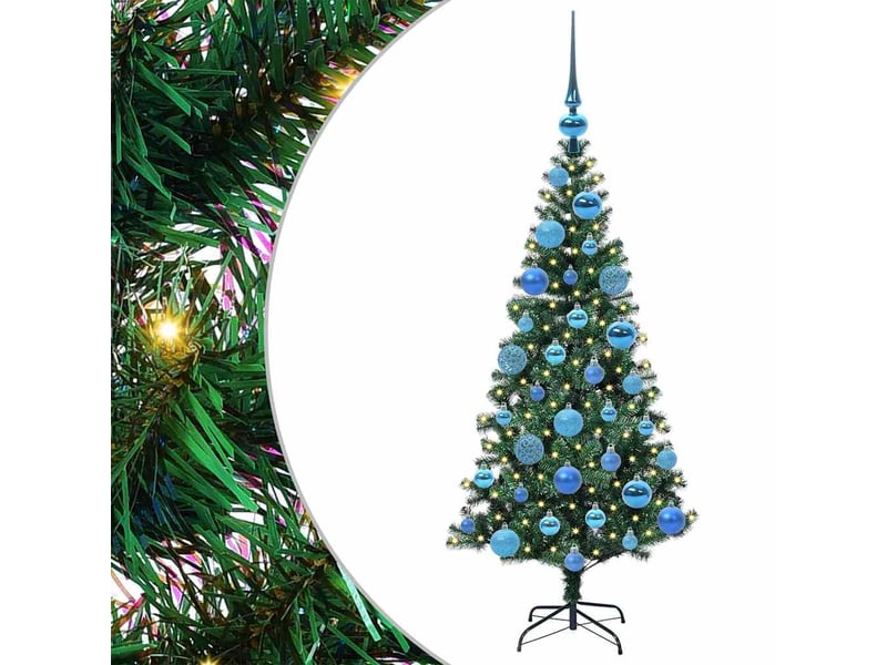  Sapin de noël artificiel, arbre de noël pré-éclairé vert 120 cm pvc et métal shl6066  - Conforama A