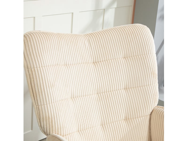  Fauteuil à bascule modenvie en velours côtelé beige 71 x 98 x 101 cm  - Conforama E
