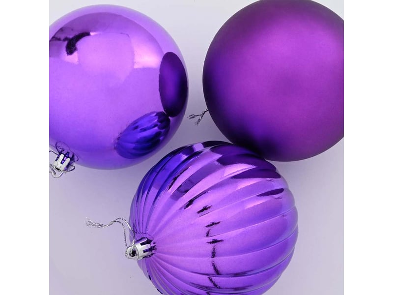  Ensemble de boules de noël xxl 4 pcs lilas ø 20 cm plastique  - Conforama D