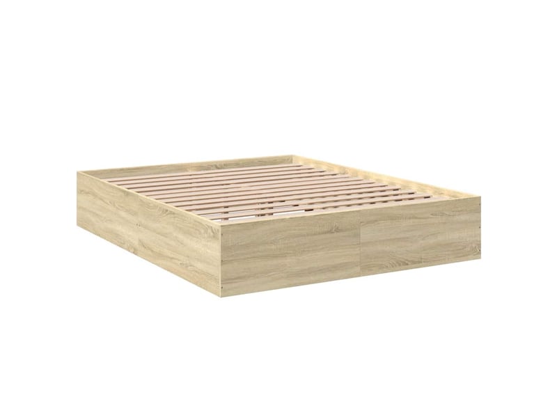  Lit double- lit adulte -  cadre de lit sans matelas chêne sonoma 150x200 cm  - Conforama B