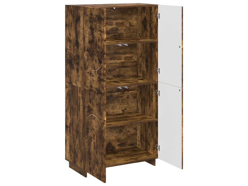  Buffet haut, buffet de rangement chêne fumé 79x41x151 cm bois d'ingénierie  - Conforama C