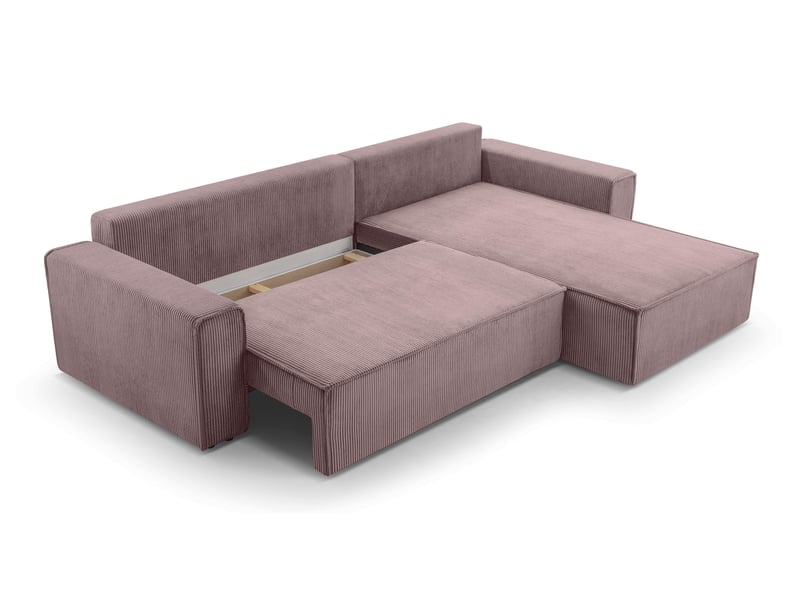  Canapé d’angle en velours côtelé cedria – 287 cm lavande CedriaMini - Conforama D