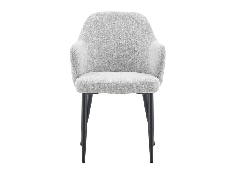  Lot de 2 chaises de salle à manger,avec pieds métal noirs,tissu,gris clair  - Conforama D
