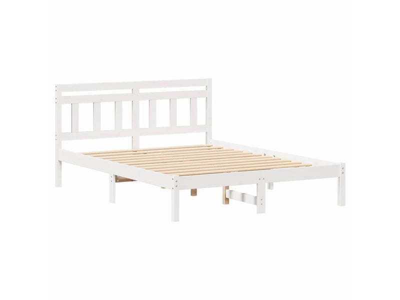  Lit double- lit adulte -  cadre de lit blanc 120 x 190 cm pin massif  - Conforama C