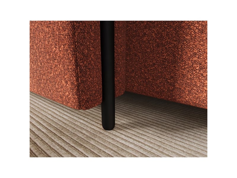  Canapé d'angle convertible arvessa terracotta bouclette – angle gauche avec coffre  - Conforama E